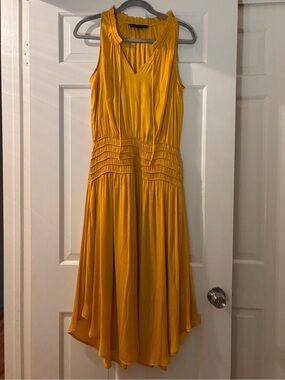 Sleeveless Yellow V-Neck Dress